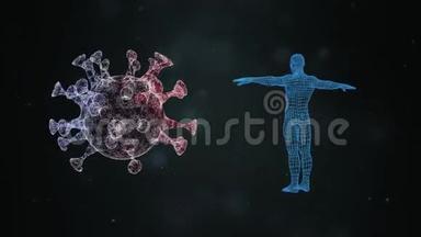 激活人体免疫力.. 病毒攻击受强大免疫系统保护的人体。